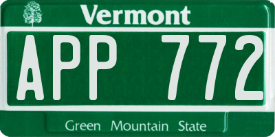 VT license plate APP772