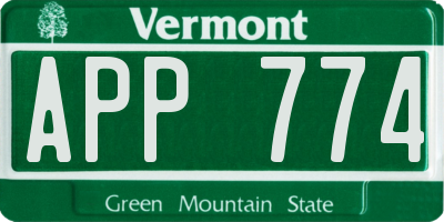 VT license plate APP774