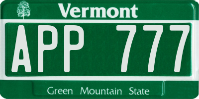 VT license plate APP777