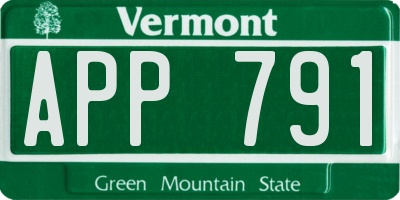 VT license plate APP791