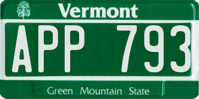 VT license plate APP793