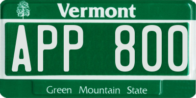 VT license plate APP800