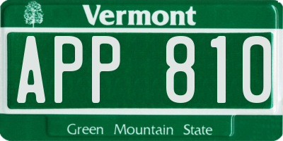 VT license plate APP810