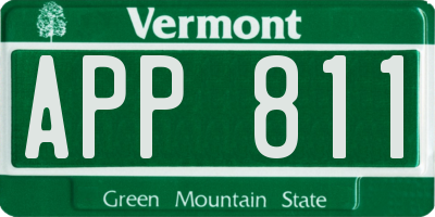 VT license plate APP811