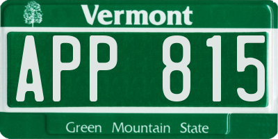 VT license plate APP815