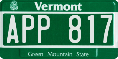 VT license plate APP817