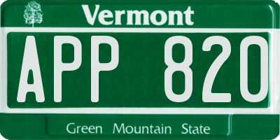 VT license plate APP820