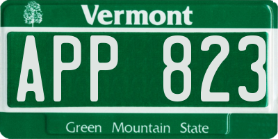 VT license plate APP823