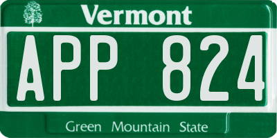 VT license plate APP824