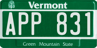 VT license plate APP831