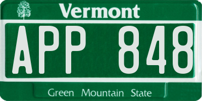 VT license plate APP848