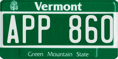 VT license plate APP860