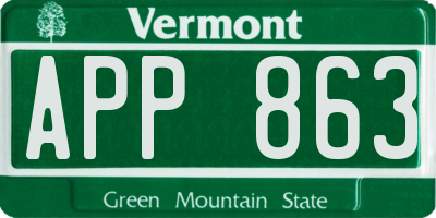 VT license plate APP863