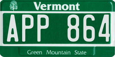 VT license plate APP864