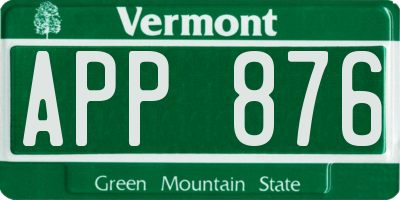 VT license plate APP876