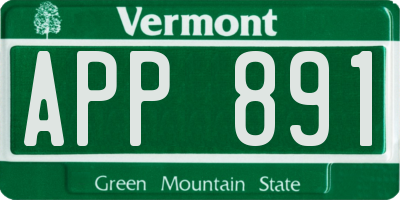VT license plate APP891