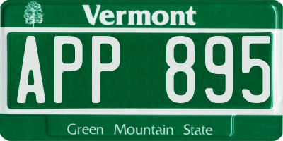VT license plate APP895