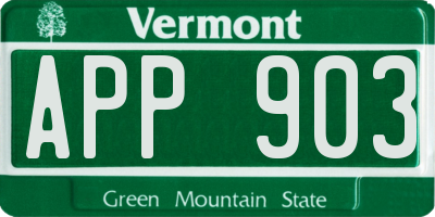 VT license plate APP903