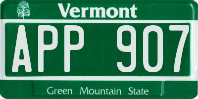 VT license plate APP907
