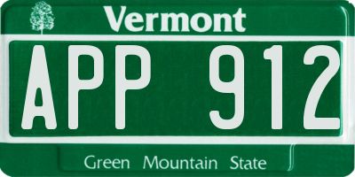 VT license plate APP912