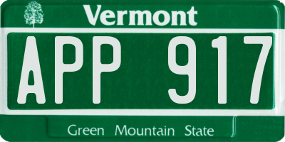 VT license plate APP917