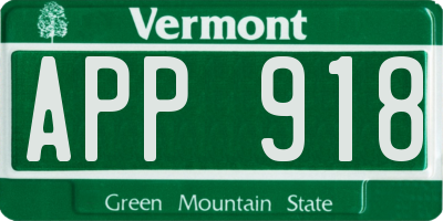 VT license plate APP918