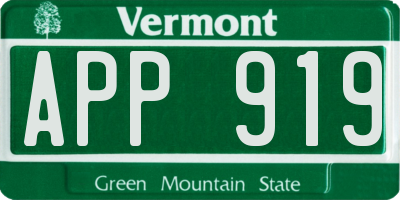 VT license plate APP919