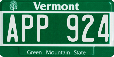 VT license plate APP924