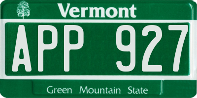 VT license plate APP927
