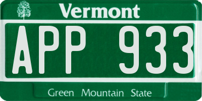 VT license plate APP933