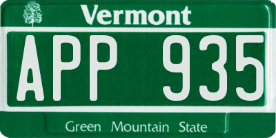 VT license plate APP935