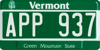 VT license plate APP937