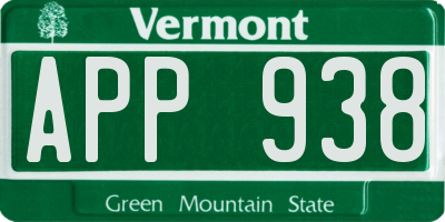 VT license plate APP938
