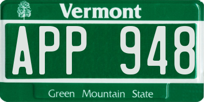VT license plate APP948