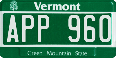 VT license plate APP960