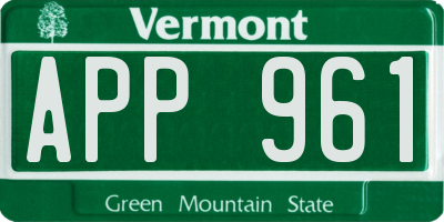 VT license plate APP961