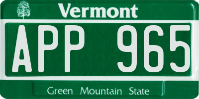 VT license plate APP965