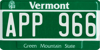 VT license plate APP966
