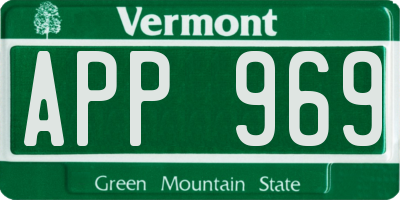 VT license plate APP969