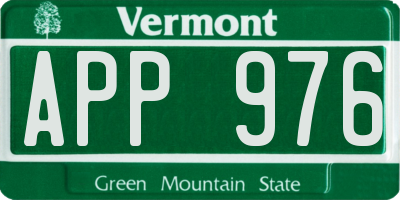 VT license plate APP976