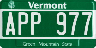 VT license plate APP977