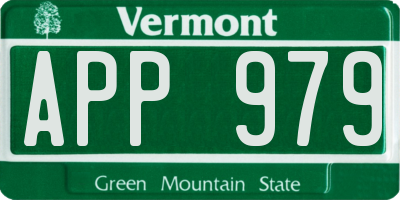 VT license plate APP979