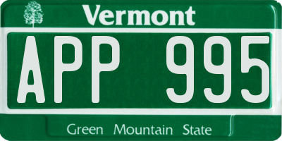 VT license plate APP995
