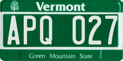 VT license plate APQ027