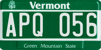 VT license plate APQ056