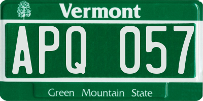 VT license plate APQ057