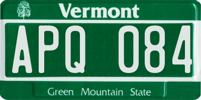VT license plate APQ084