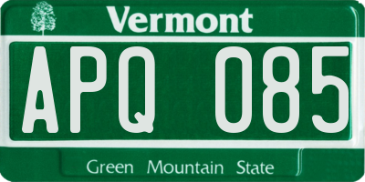 VT license plate APQ085