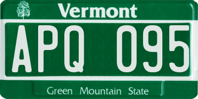 VT license plate APQ095