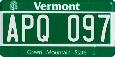 VT license plate APQ097